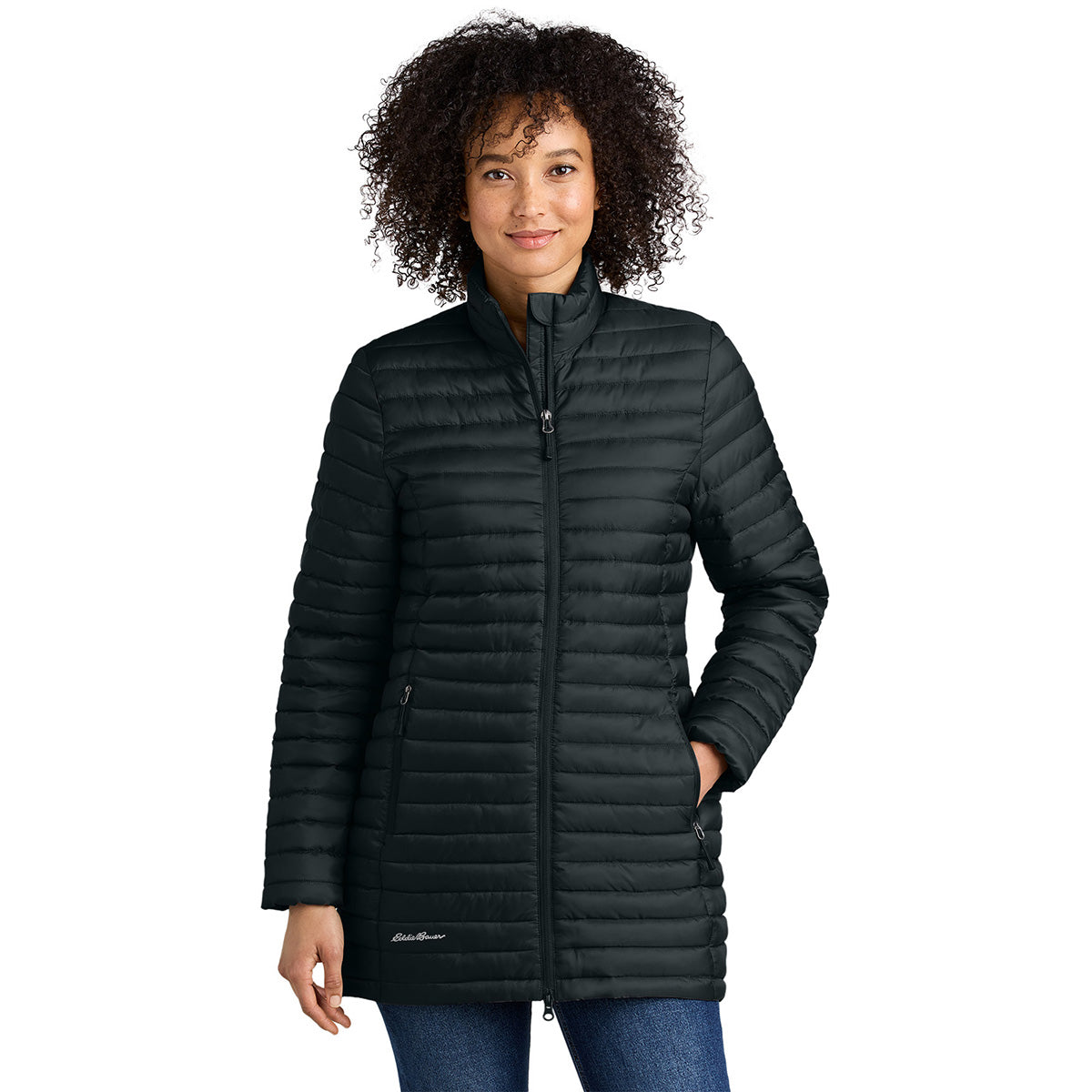 Eddie Bauer Women's Stunning Black Packable Quilted Full-Zip Jacket