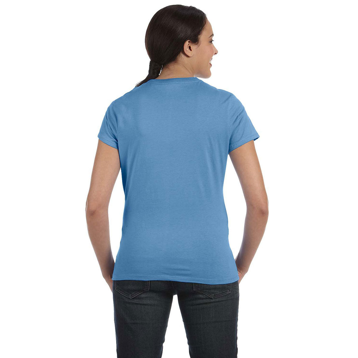 Hanes Women's Stunning Carolina Blue 4.5 oz. 100% Ringspun Cotton nano-T T-Shirt
