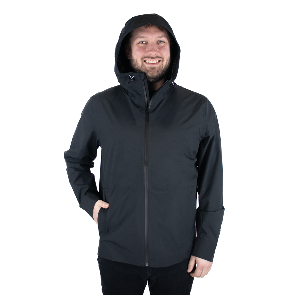 Zusa Men's Stylish Black North Shore Rain Jacket - The Ultimate Weather Defender