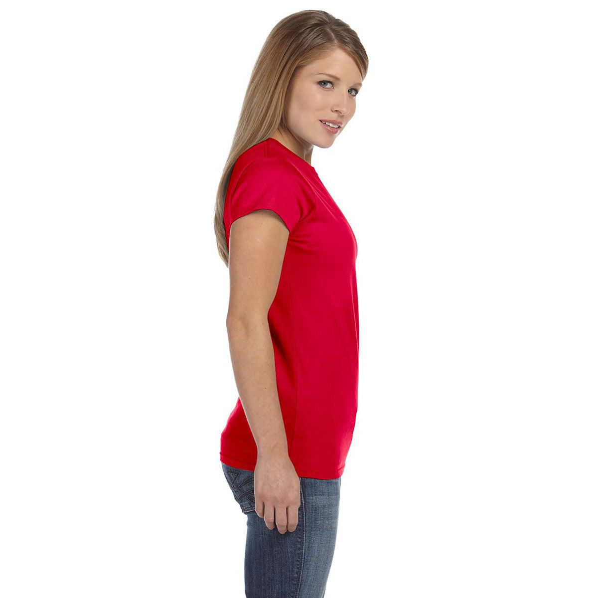 Gildan Women's Red Softstyle 4.5 oz. Fitted T-Shirt: A Must-Have for Outdoor Corporate Events