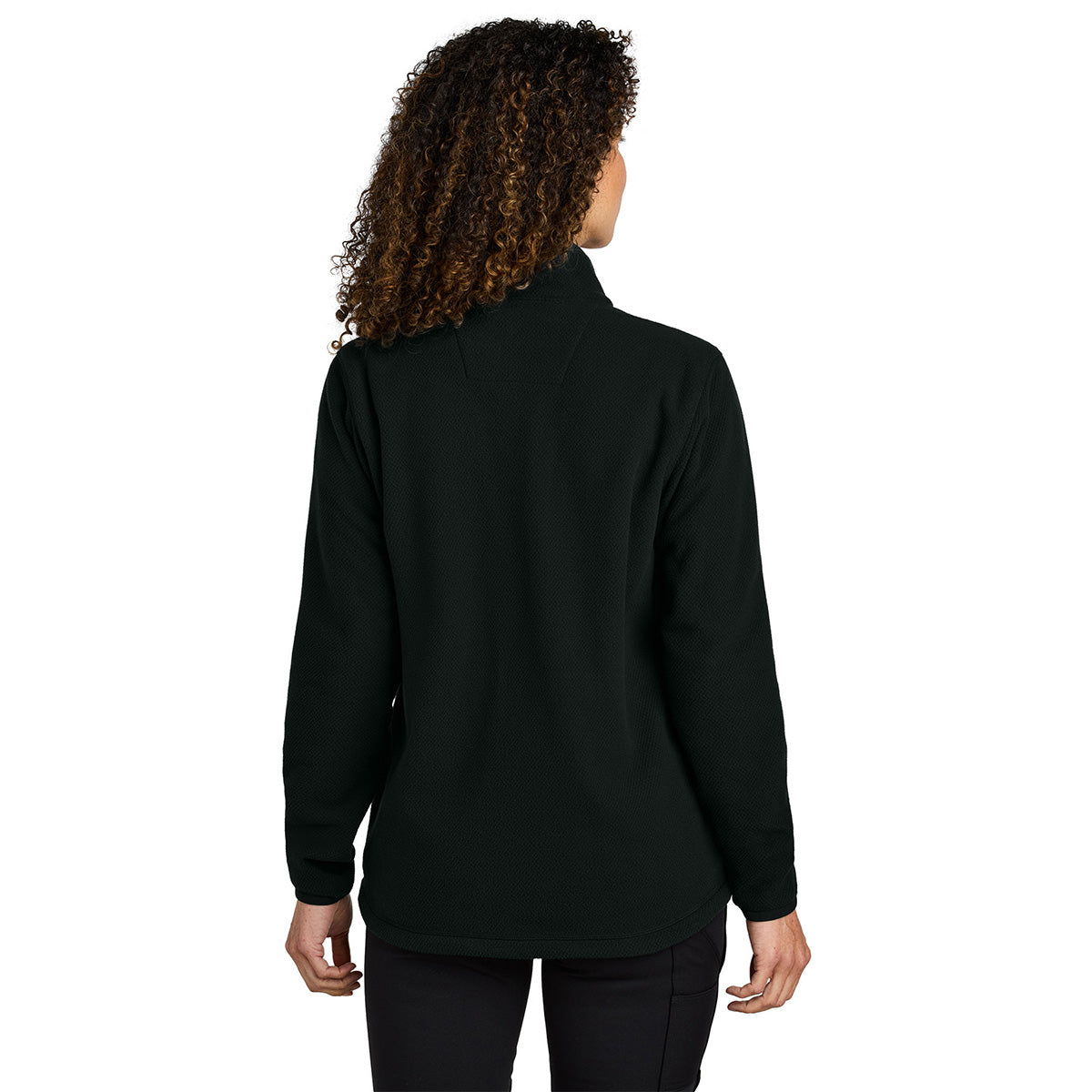 Carhartt Women's Cozy Black Textured Full-Zip Fleece Jacket