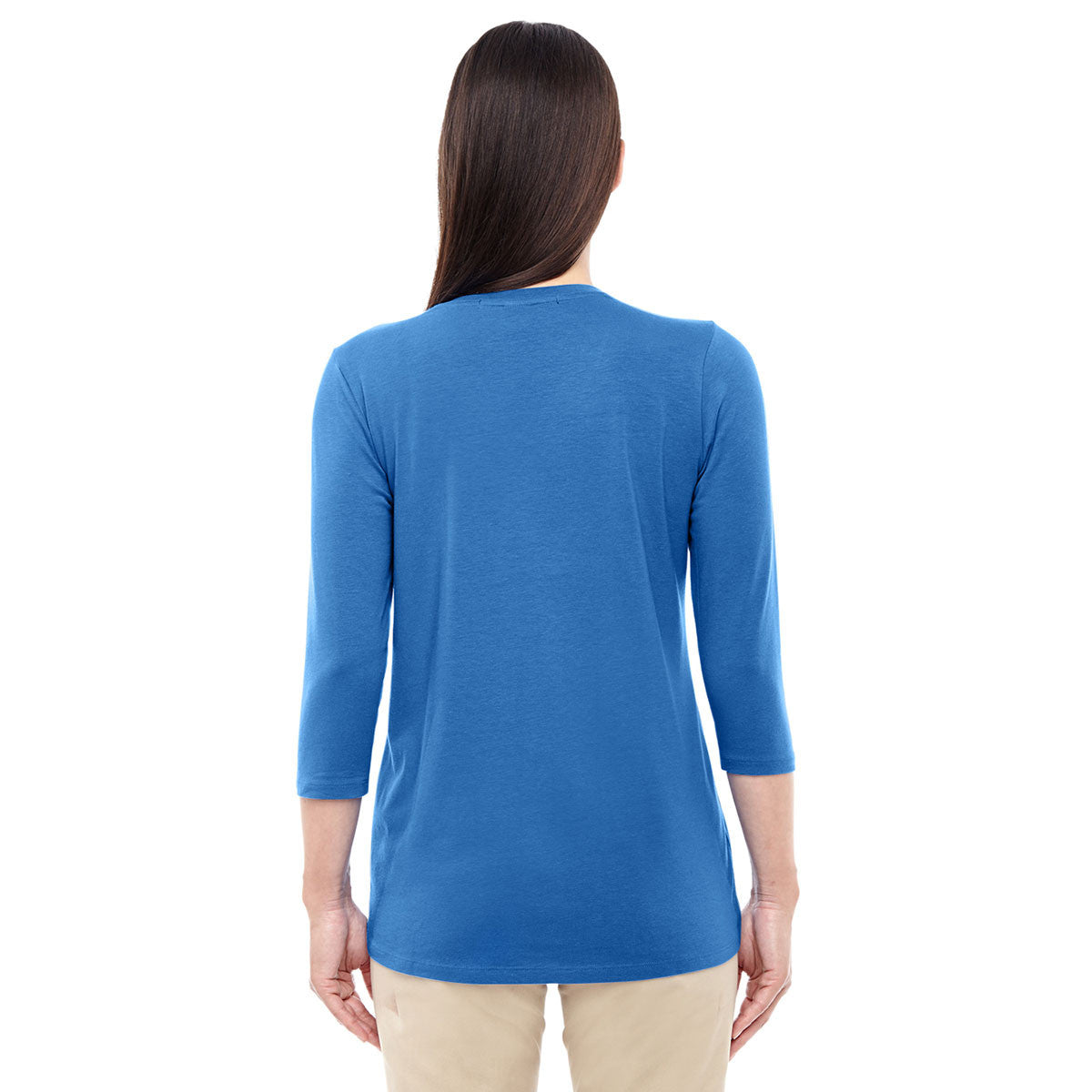 Devon & Jones Women's Stunning French Blue V-Neck Top with Perfect Fit