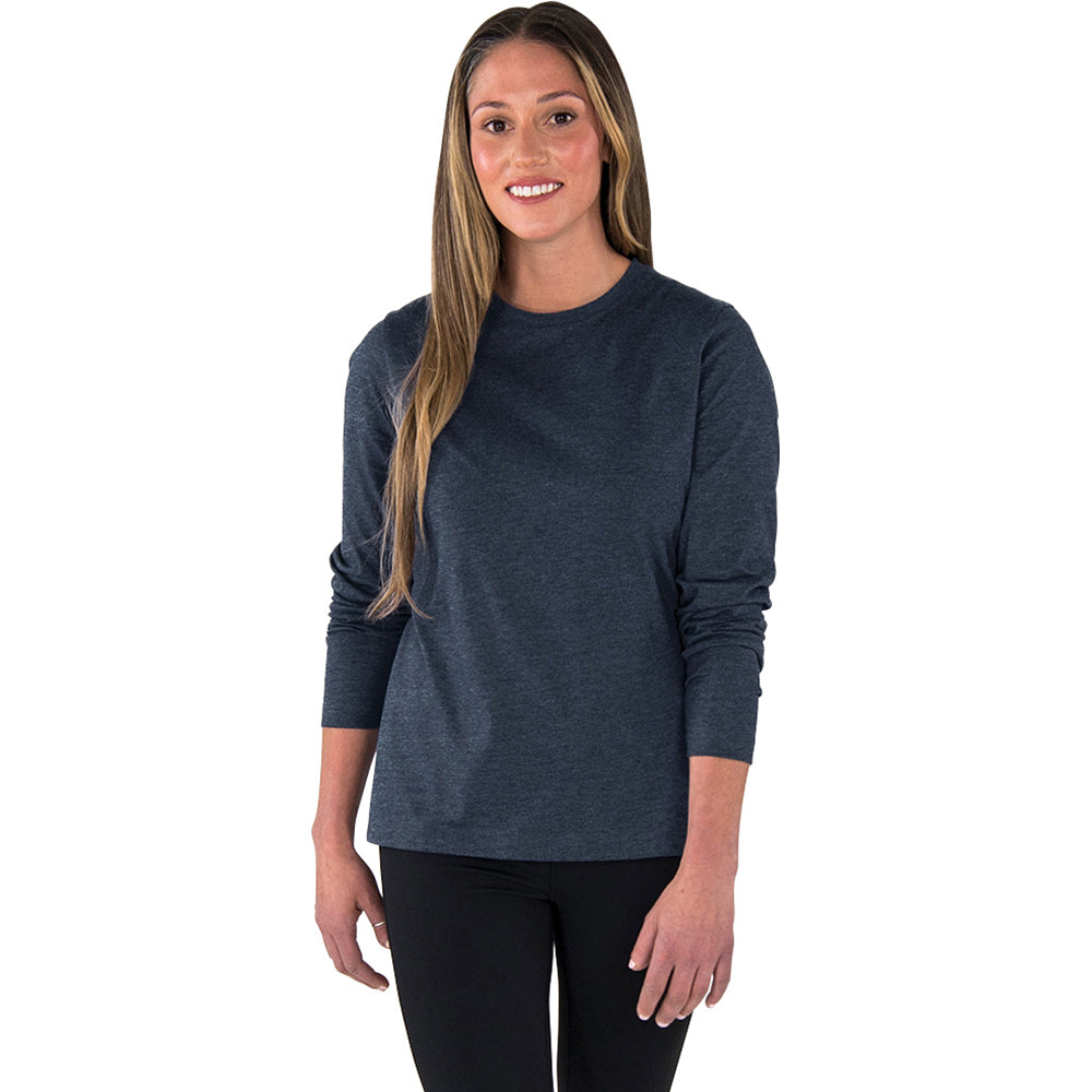 Charles River Women's Navy Comfort-Core Long-Sleeve Crew: Stylish and Comfortable