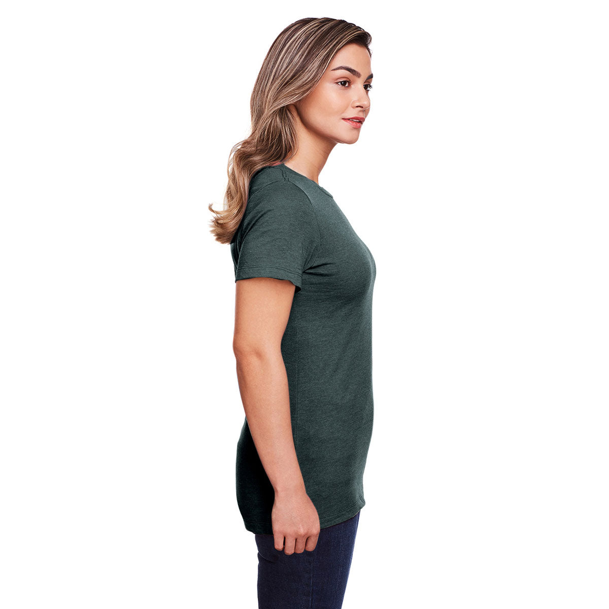 Gildan Women's Alluring Steel Blue Softstyle CVC T-Shirt