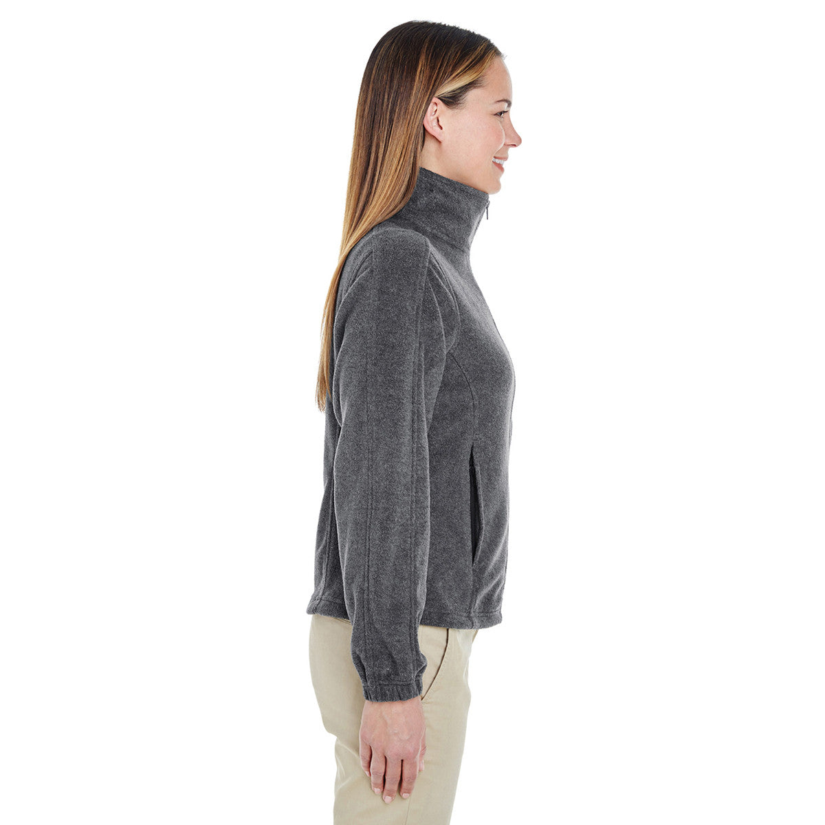 UltraClub Women's Charcoal Iceberg Fleece Full-Zip Jacket - The Ultimate Cold-Weather Essential