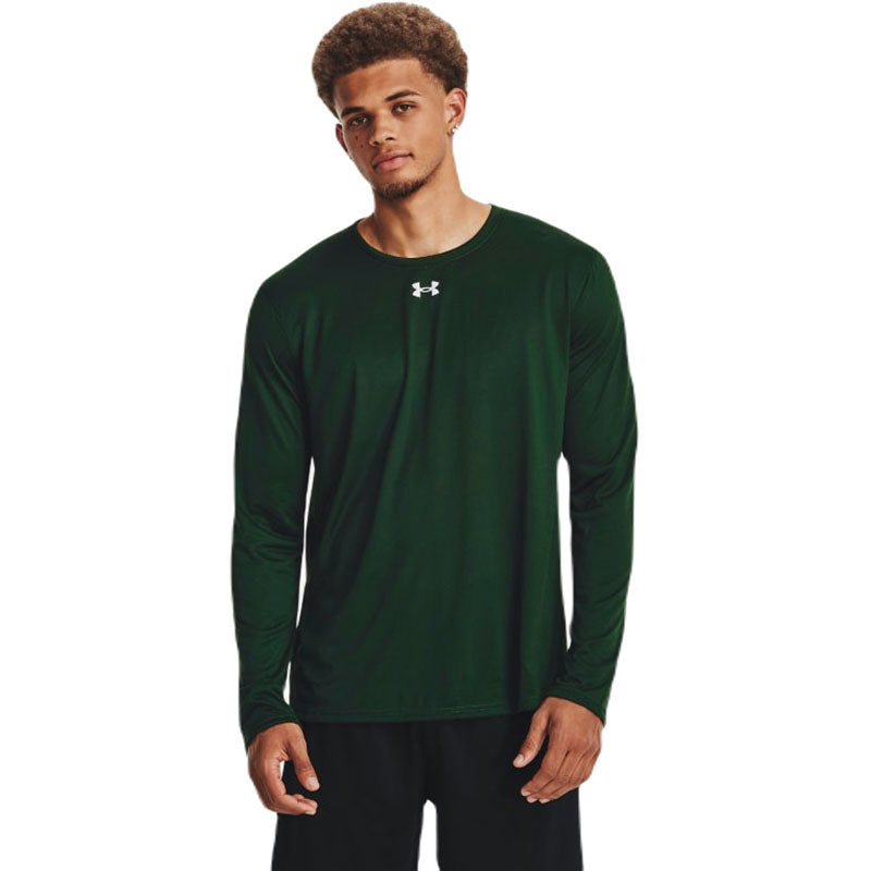 Under Armour Men's Forest Green/White Team Tech Long Sleeve - Custom Logo Magic!
