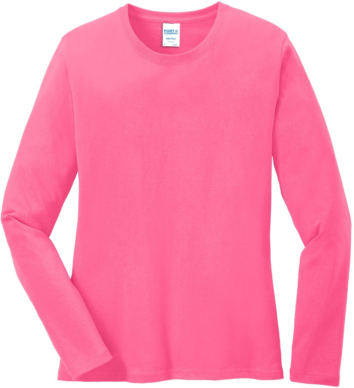 Hurry! Limited Stock - Port & Company Ladies Long Sleeve Cotton T-Shirt