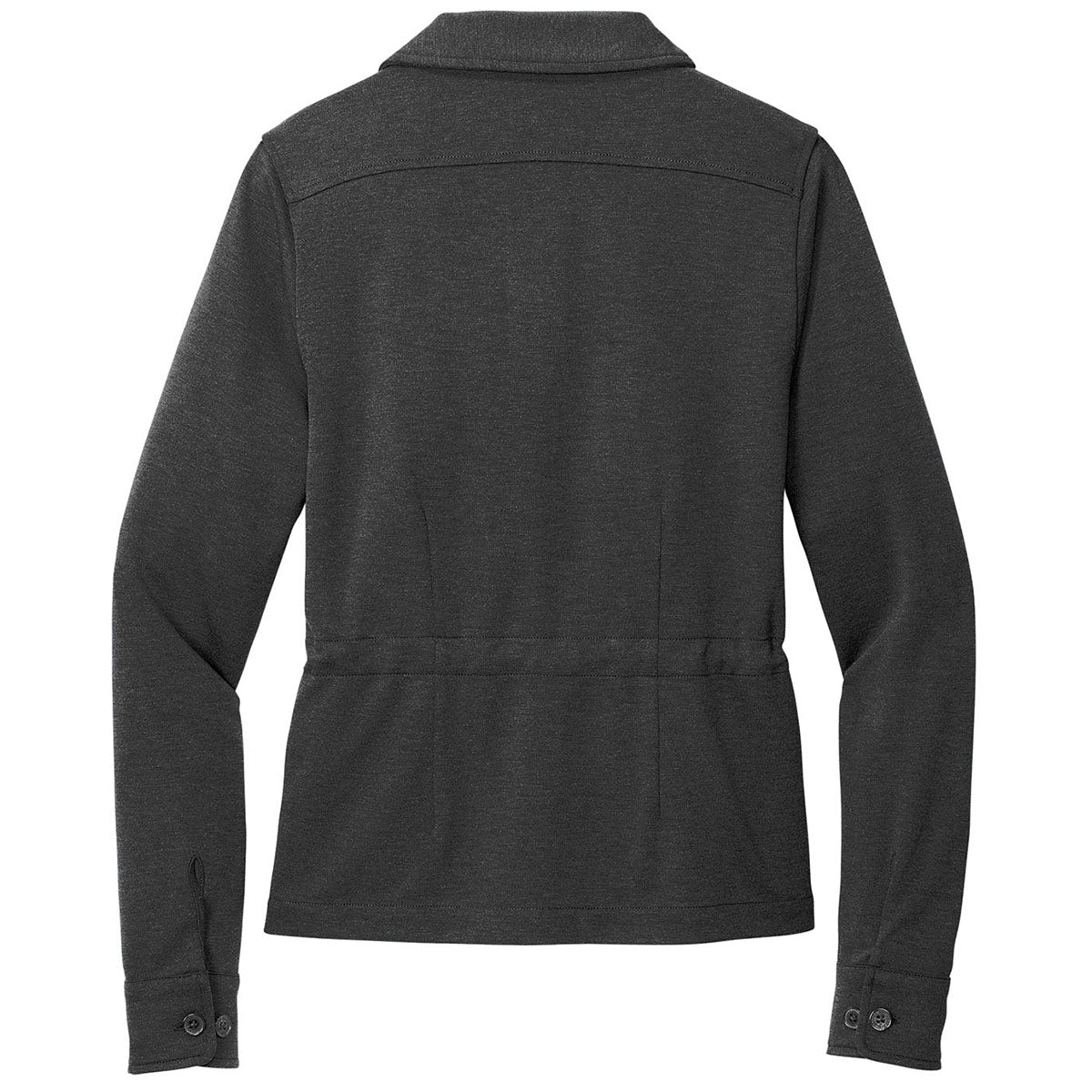 Brooks Brothers Women's Stylish Windsor Grey Heather Mid-Layer Stretch Button Jacket