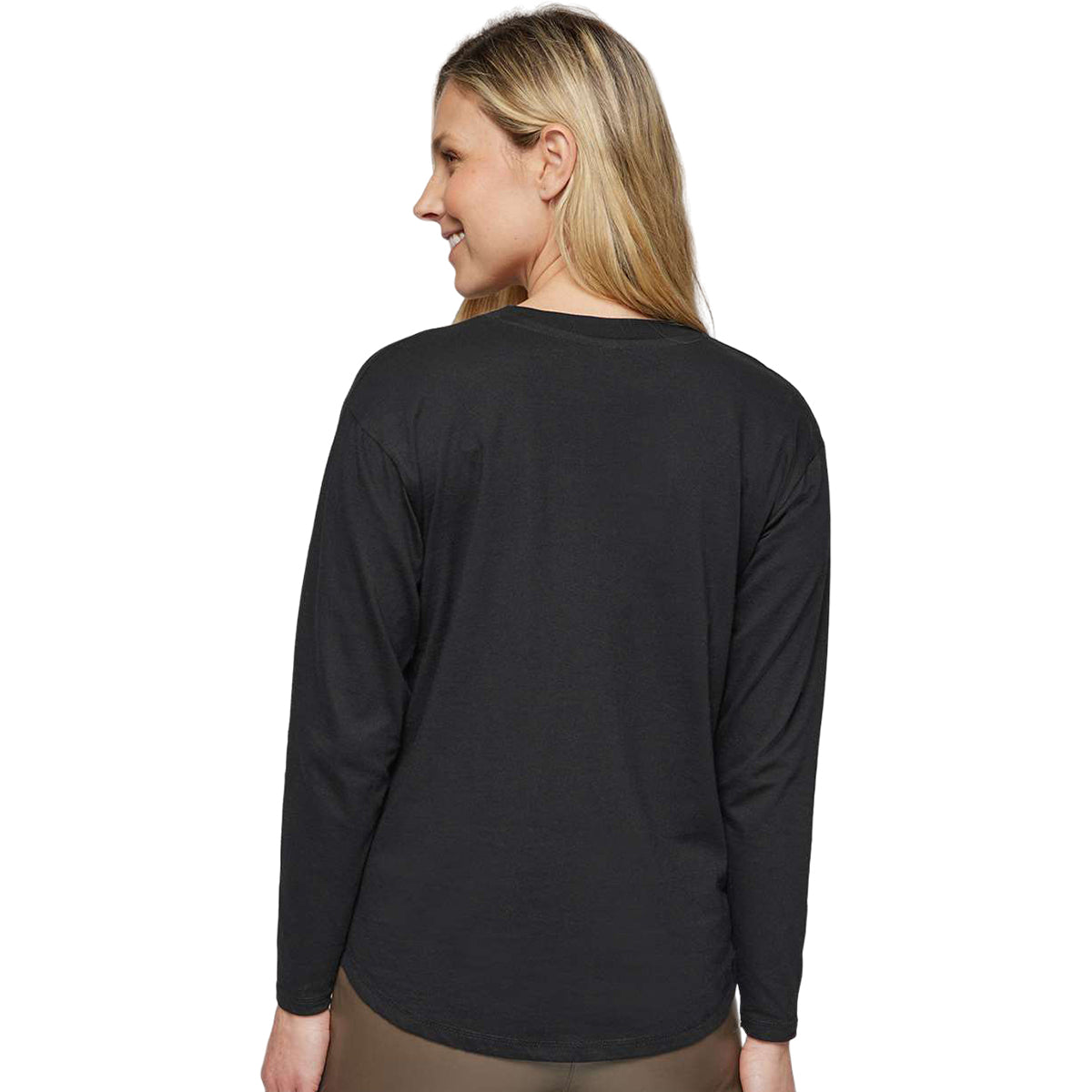 LAT Women's Elegant Black Fine Jersey Long Sleeve Tee