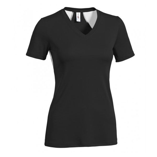 Stunning Women's Black/White Angel Wings Active Tee