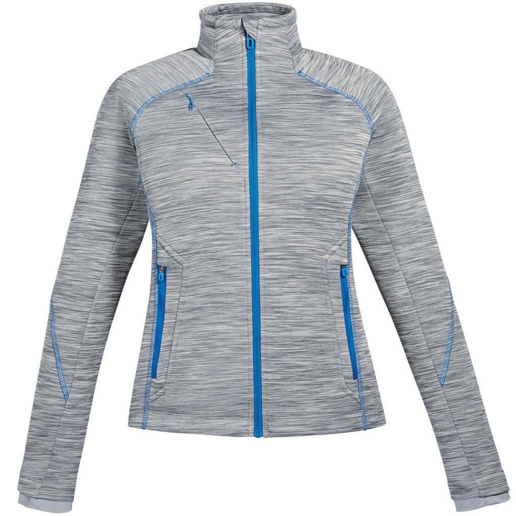 North End Women's Stylish Platinum Flux Melange Fleece Jacket