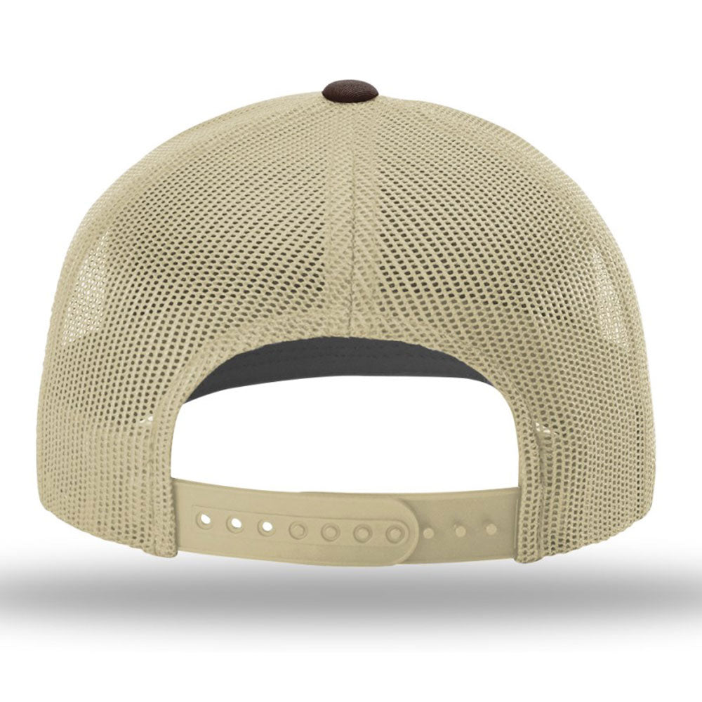 Richardson R-Flex Adjustable Trucker Cap: Brown/Khaki Comfort