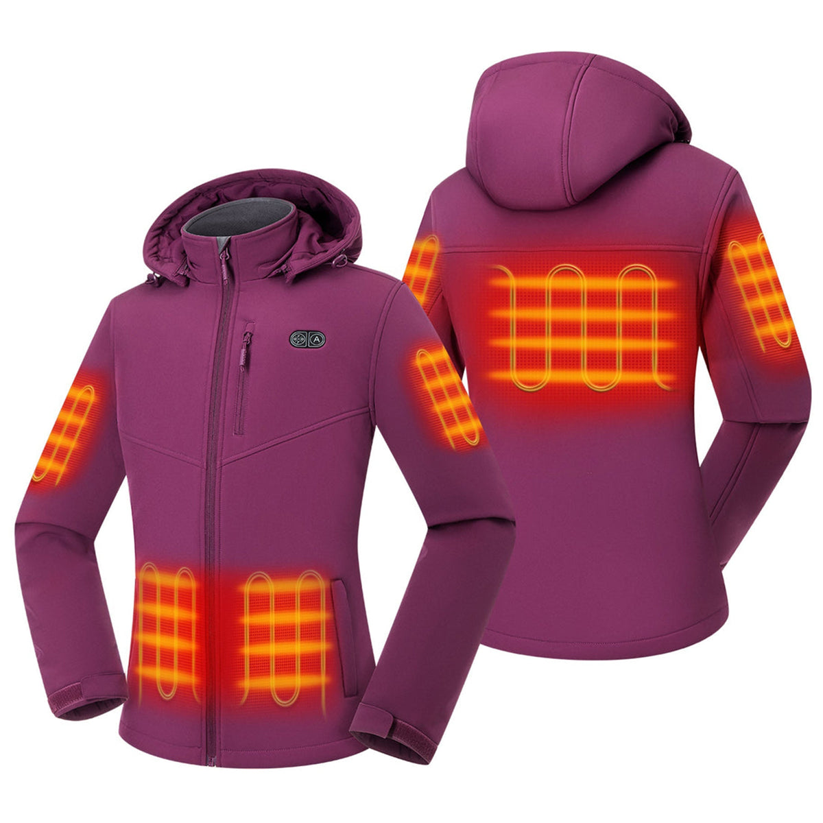 Ororo Women's Stunning Purple 5-Zone Heated Jacket