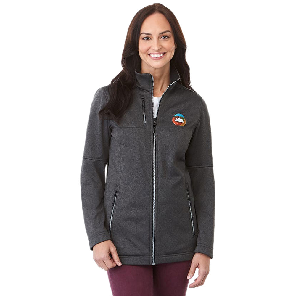 Elevate Women's Stylish Heather Dark Charcoal Joris Eco Softshell Jacket