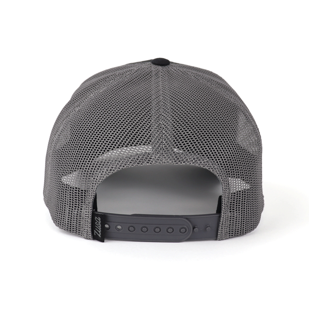 Zusa Black/Charcoal Open Road Trucker Cap - The Perfect Eco-Friendly Accessory