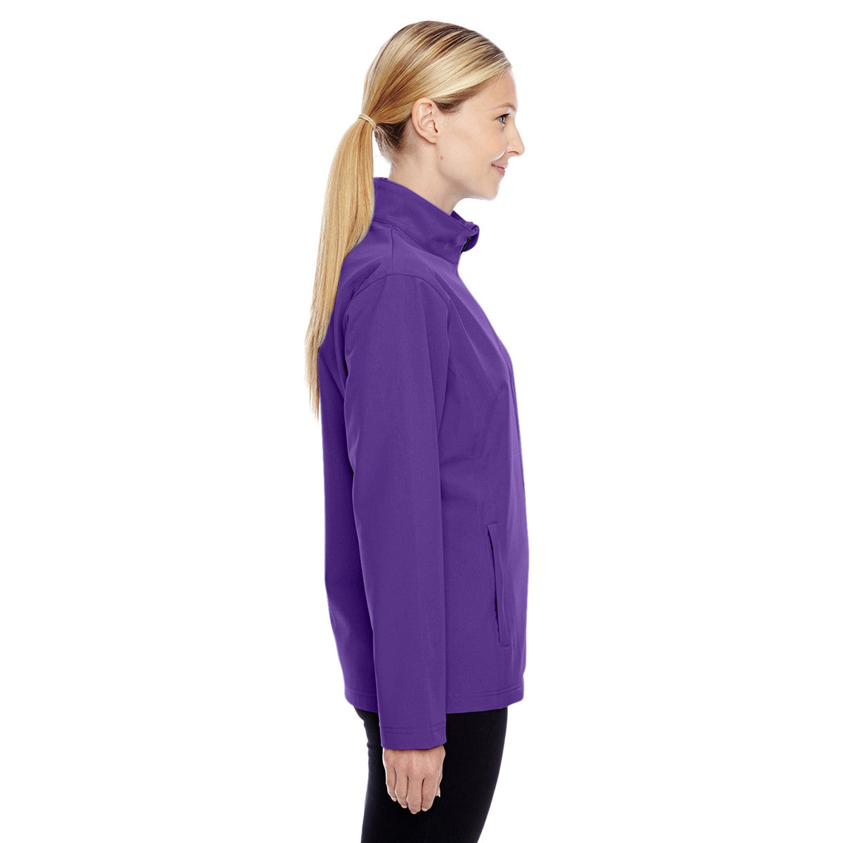 Team 365 Women's Purple Leader Soft Shell Sport Jacket - A Fashionable Must-Have!