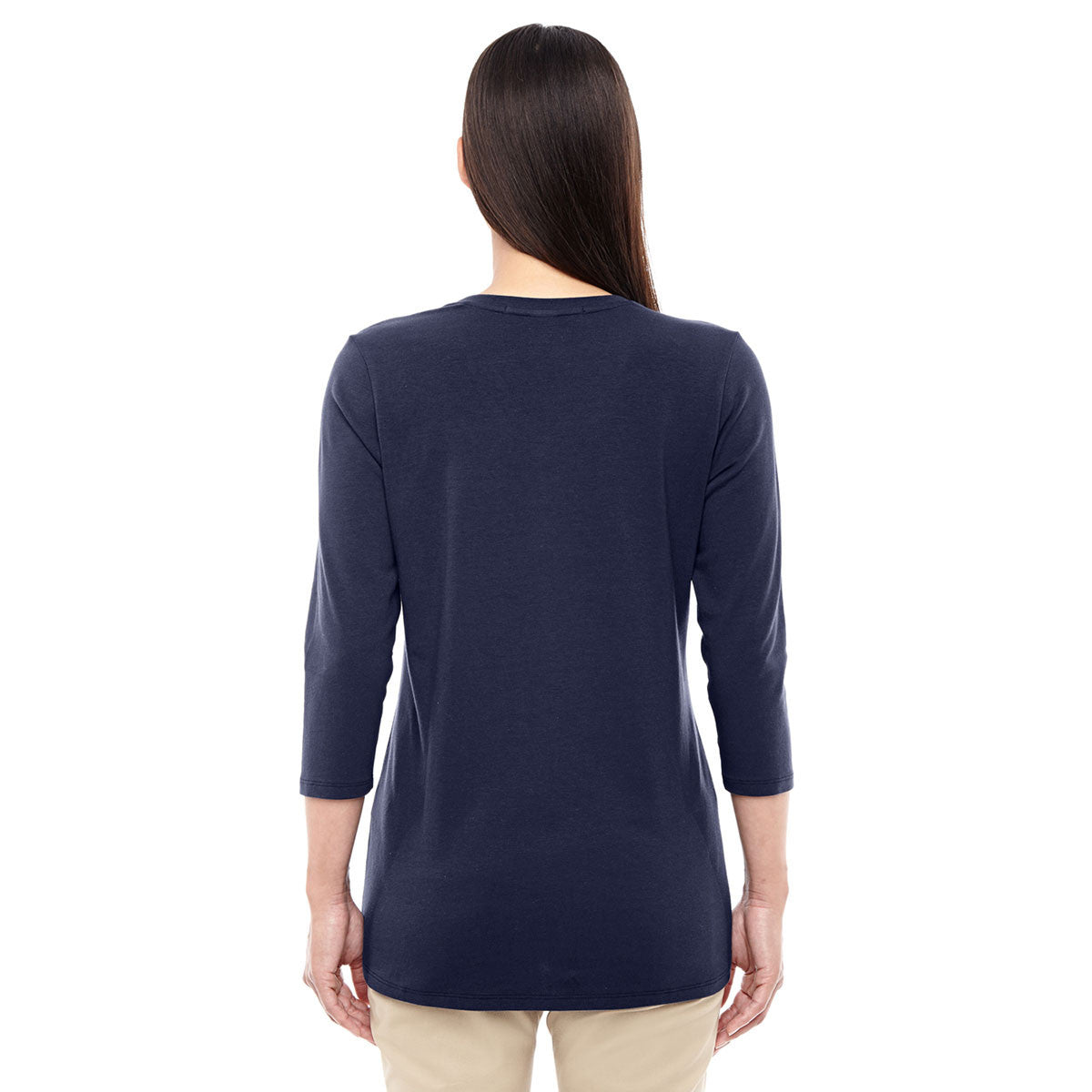 Devon & Jones Women's Navy V-Neck Top: The Perfect Fit for Style!