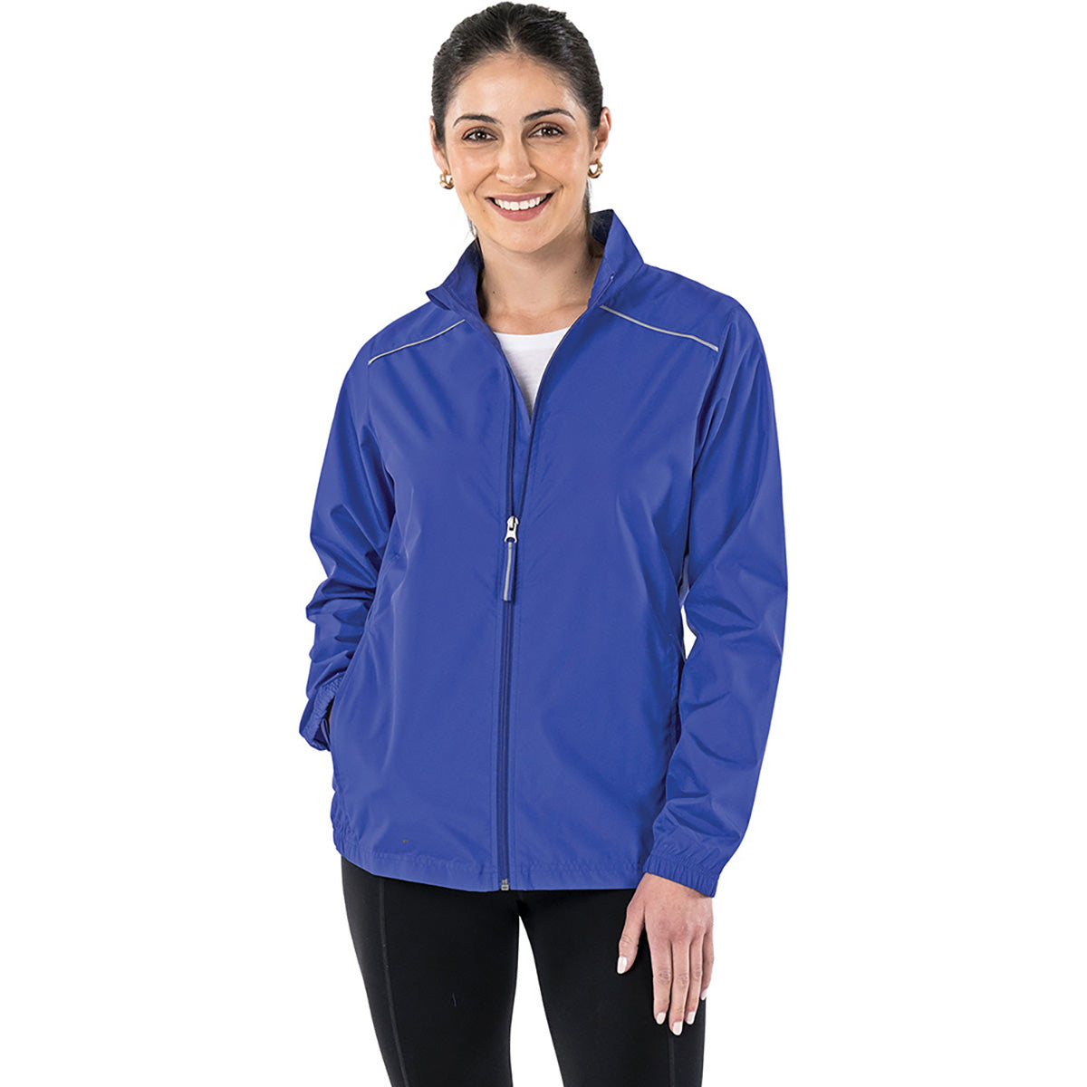 Charles River Women's Royal Skyline Pack-N-Go Reflective Jacket: Show Your Team Spirit!