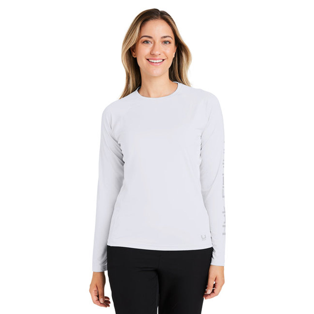 HUK Women's White Pursuit Long-Sleeve T-Shirt - Your Active Companion