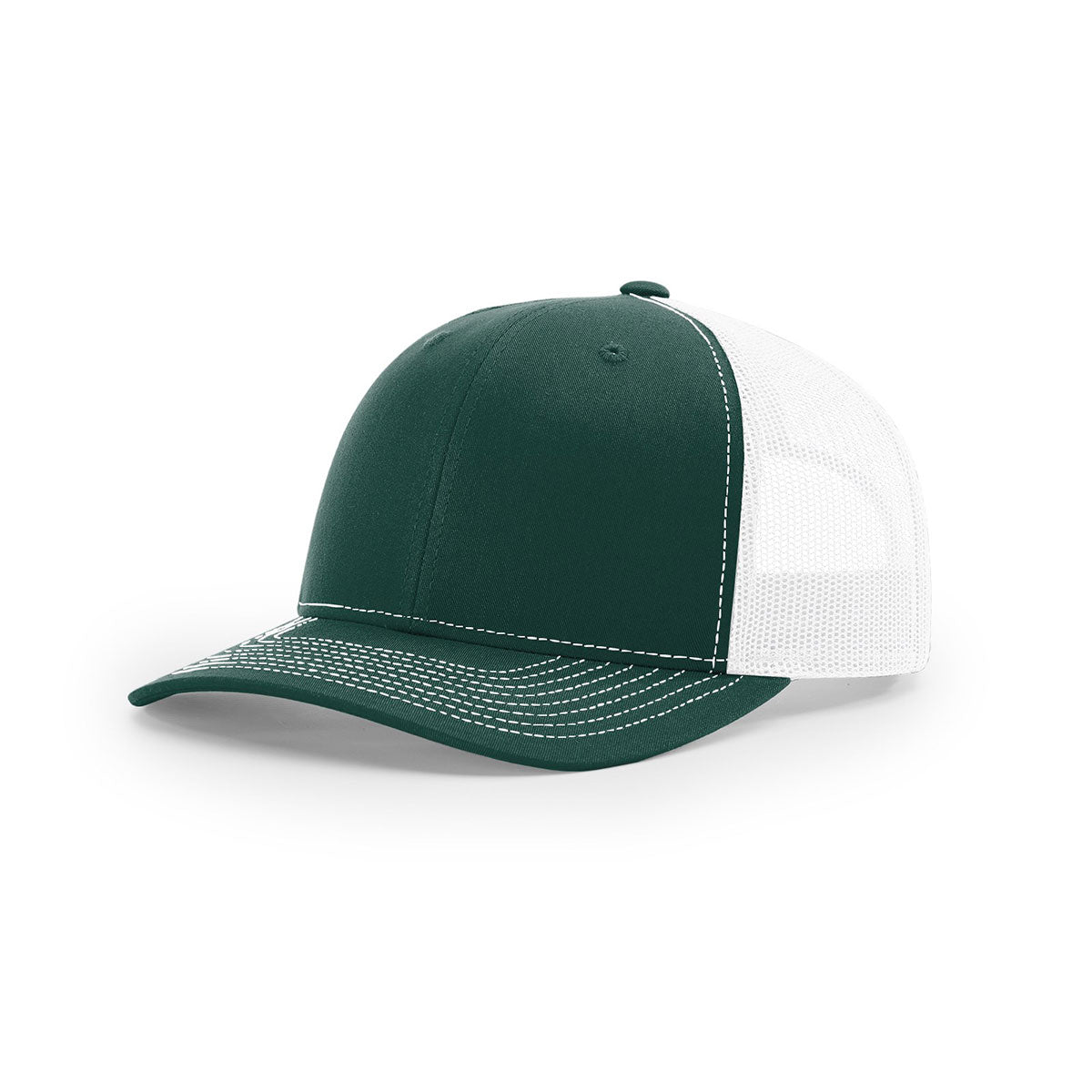 Richardson Stunning Dark Green/White Mesh Back Split Trucker Hat