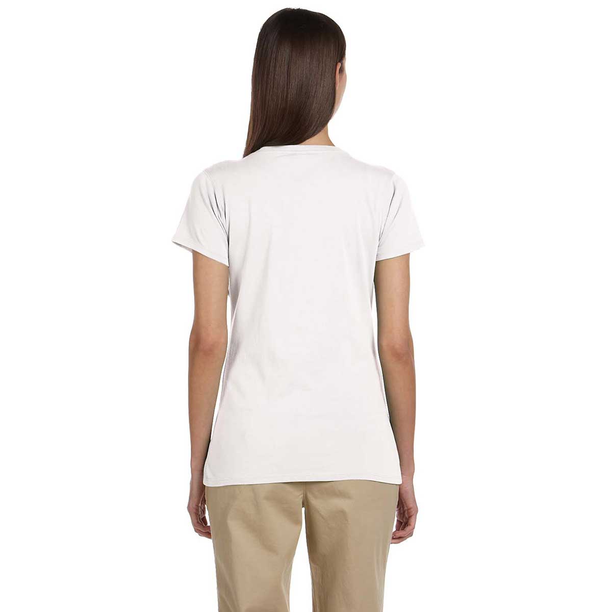 Econscious Women's Stylish White Organic Cotton Short-Sleeve V-Neck T-Shirt