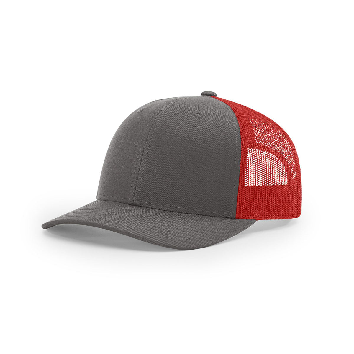 Richardson Charcoal/Red Mesh Back Split Low Pro Trucker Hat - Stand Out in Style!