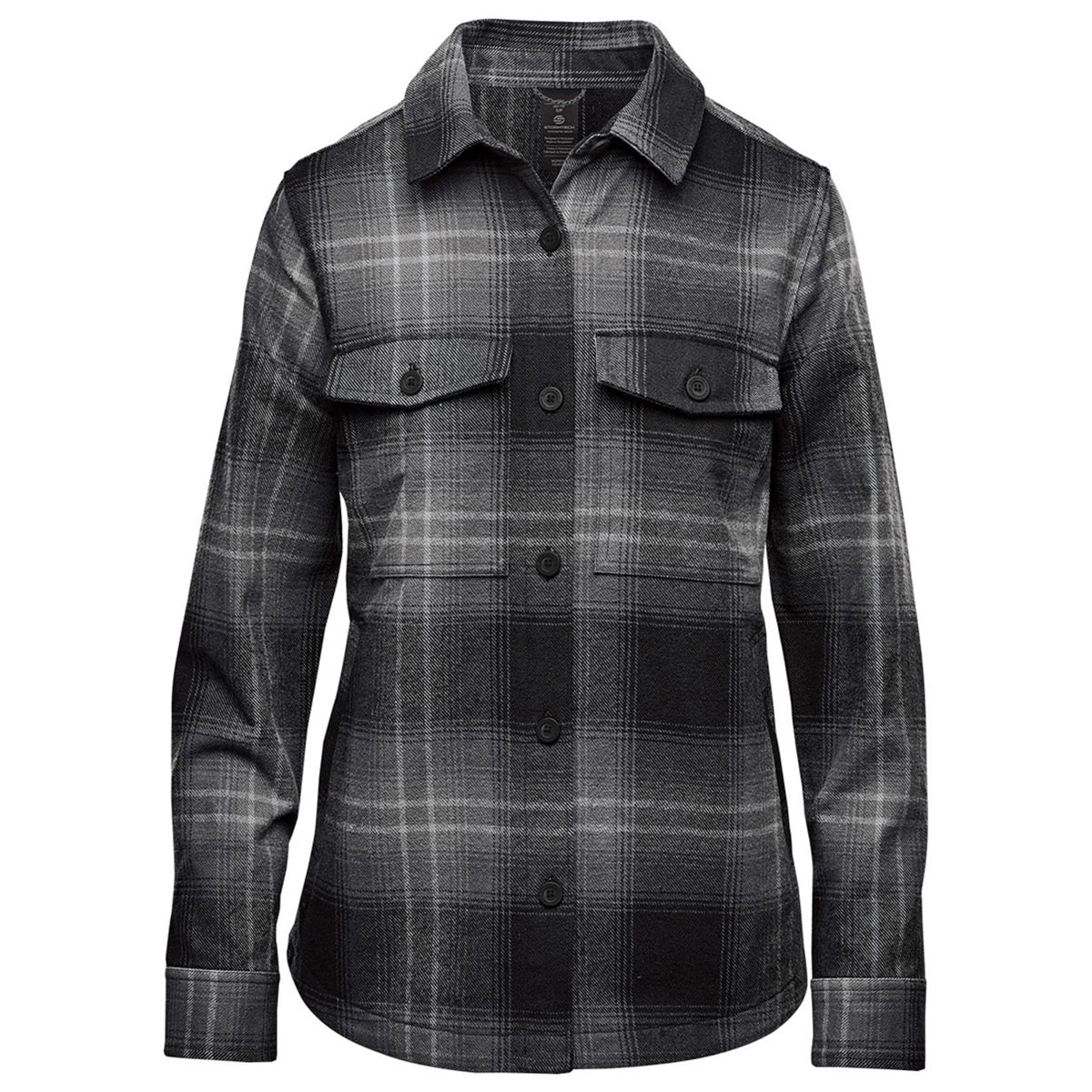 Stormtech Women's Carbon/Black Highland Plaid Shacket - A Fashionable Urban Essential