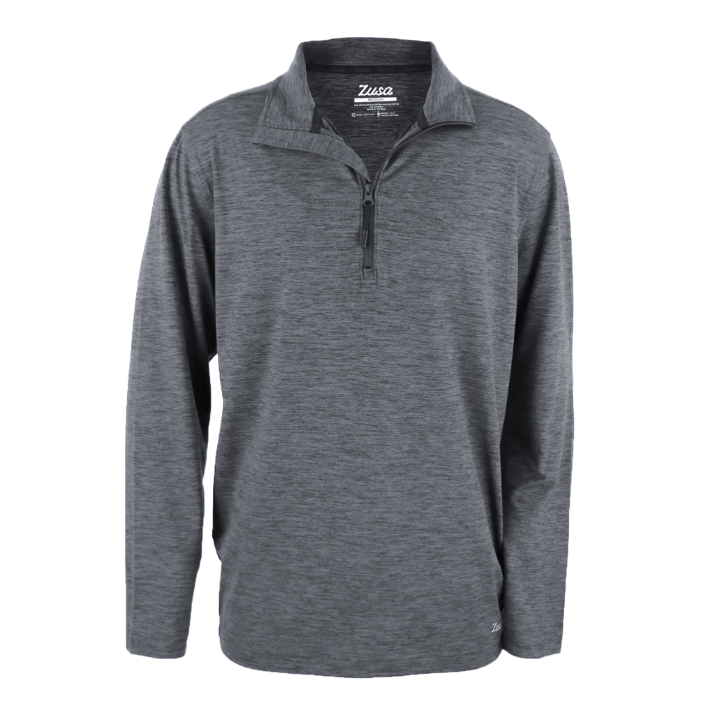 Zusa Men's Medium Grey Heather Brisk Quarter Zip - The Ultimate Versatile Sweater