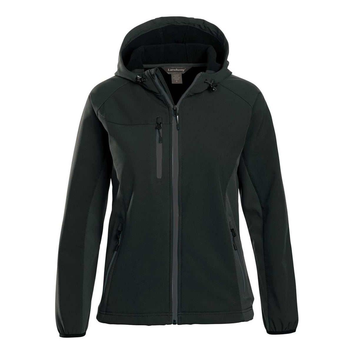 Landway Women's Stylish Black/Charcoal Mckinley Hooded Soft-Shell Jacket