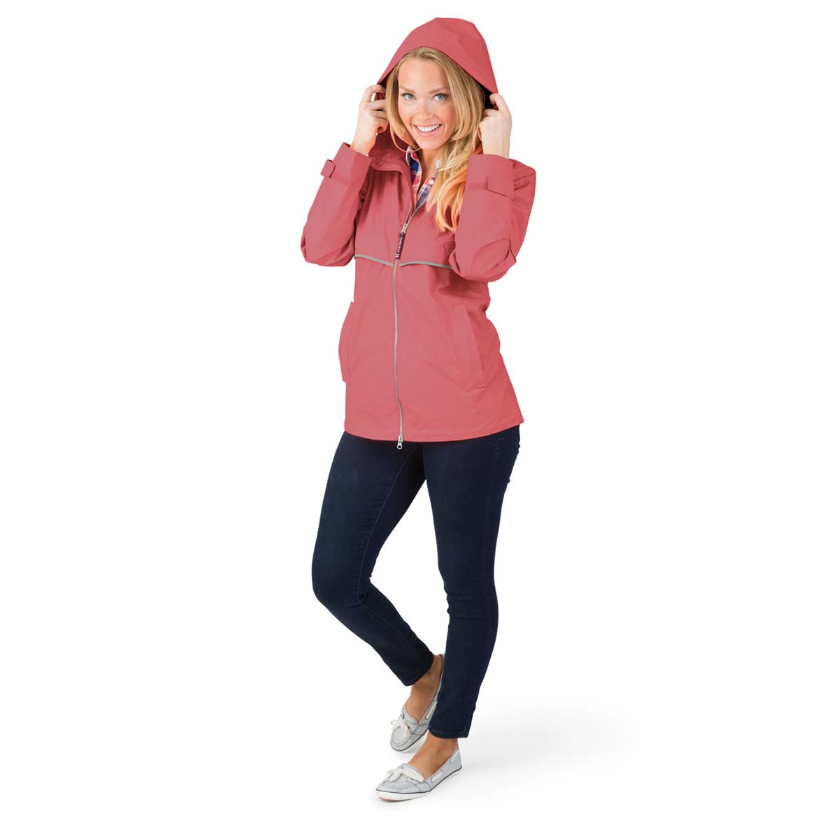 Charles River Women's Stunning Mauve/Reflective New Englander Rain Jacket - Your Ultimate Weather Companion