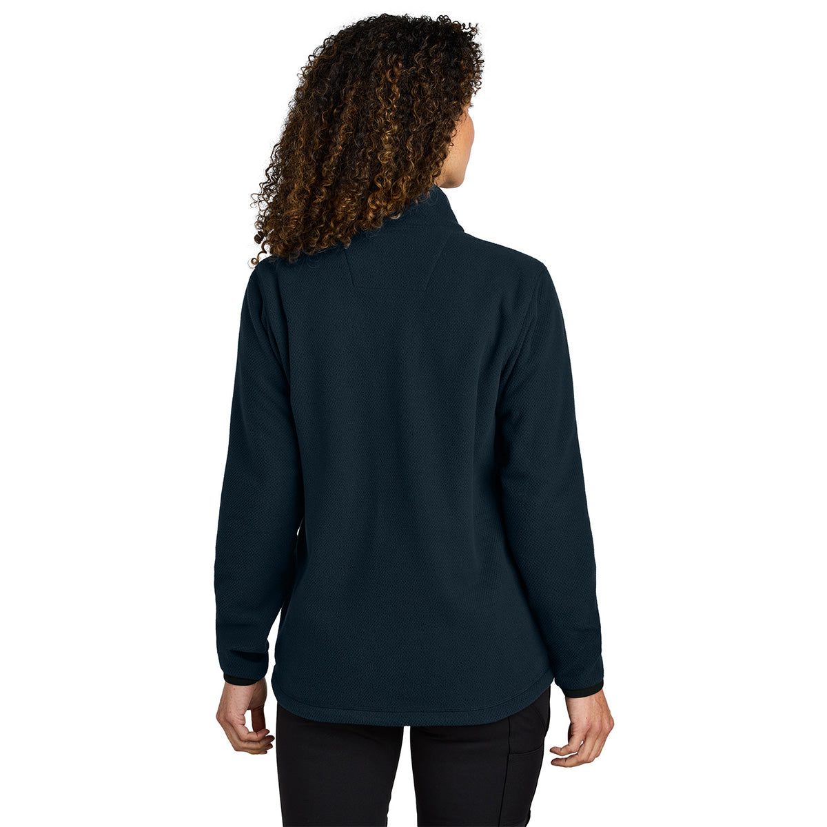 Carhartt Women's Navy Textured Full-Zip Fleece Jacket - Cozy and Versatile