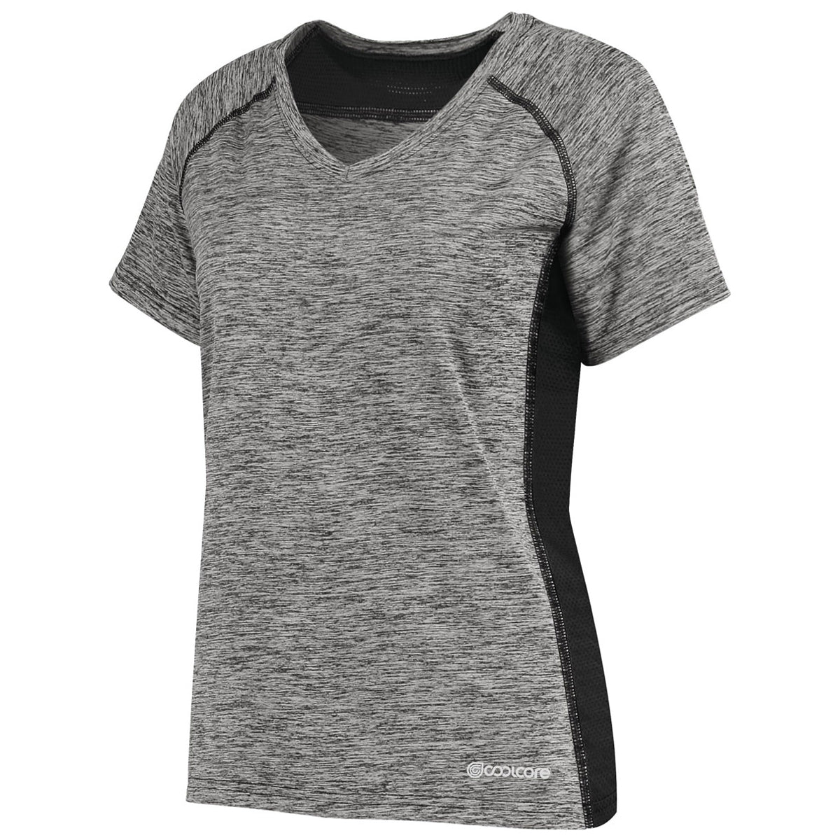 Holloway Women's Electrifying Black Heather Coolcore Tee - A Must-Have!