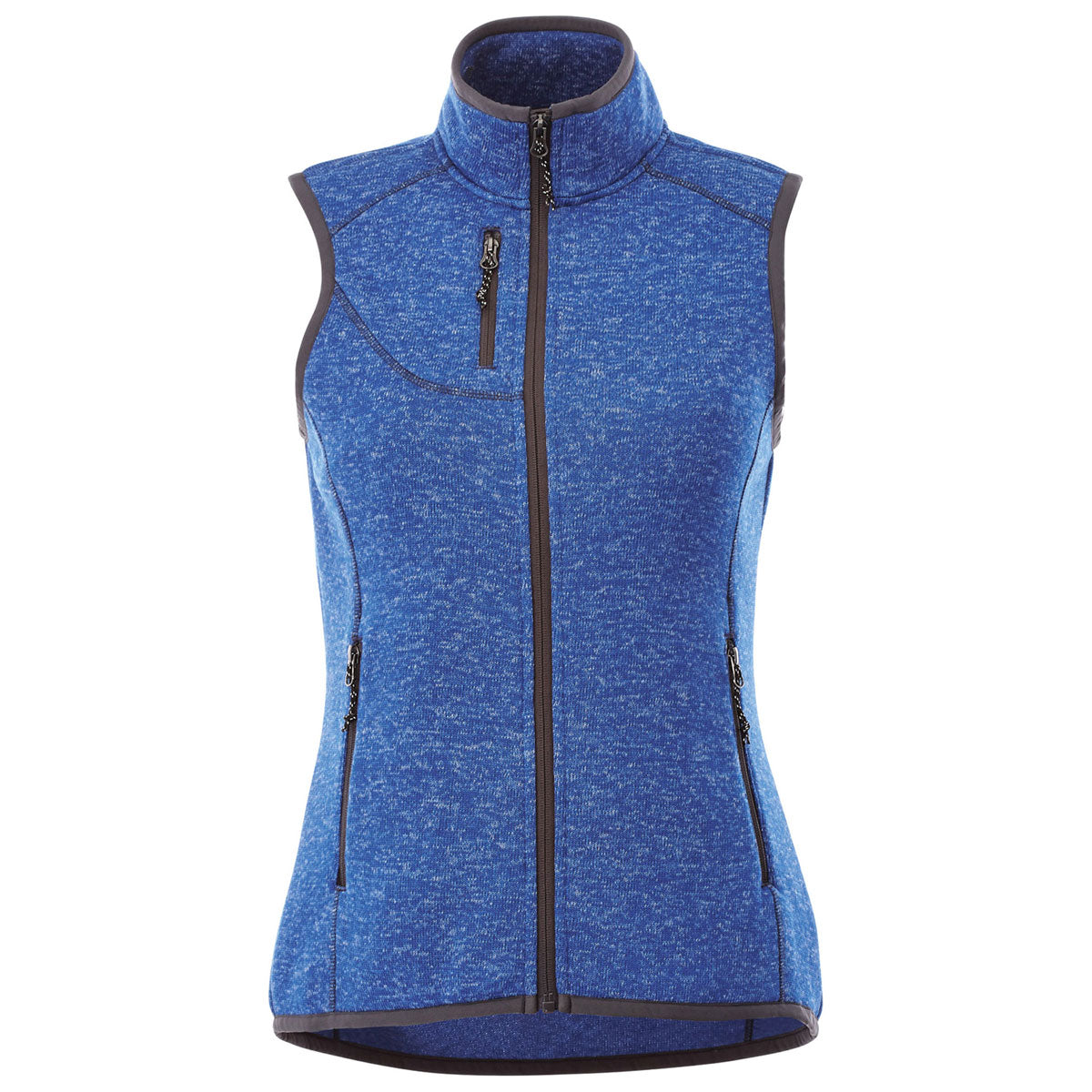 Elevate Women's Metro Blue Heather Fontaine Knit Vest - The Perfect Chilly Day Essential