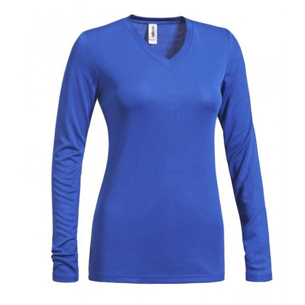 Women's Royal V-Neck Long Sleeve Tee - Expert Edition