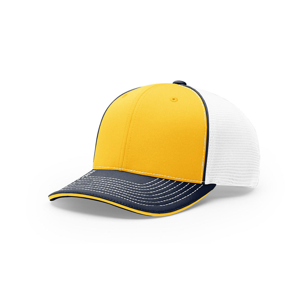 Richardson Gold/White/Navy On-Field Tri-Color Pulse SportMesh R-Flex Cap: The Ultimate Performance Hat
