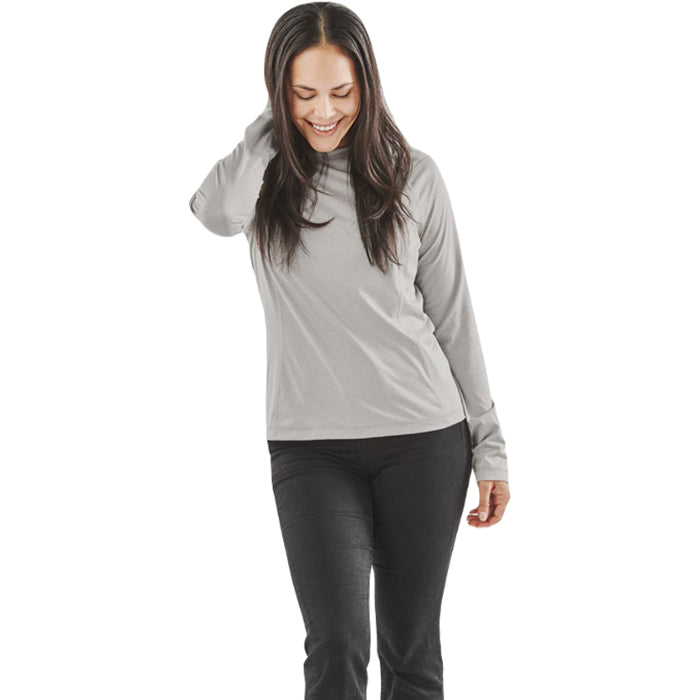 Stormtech Women's Stylish Ash Heather Volante H2X-DRY Long Sleeve Tee - Your Adventure Essential