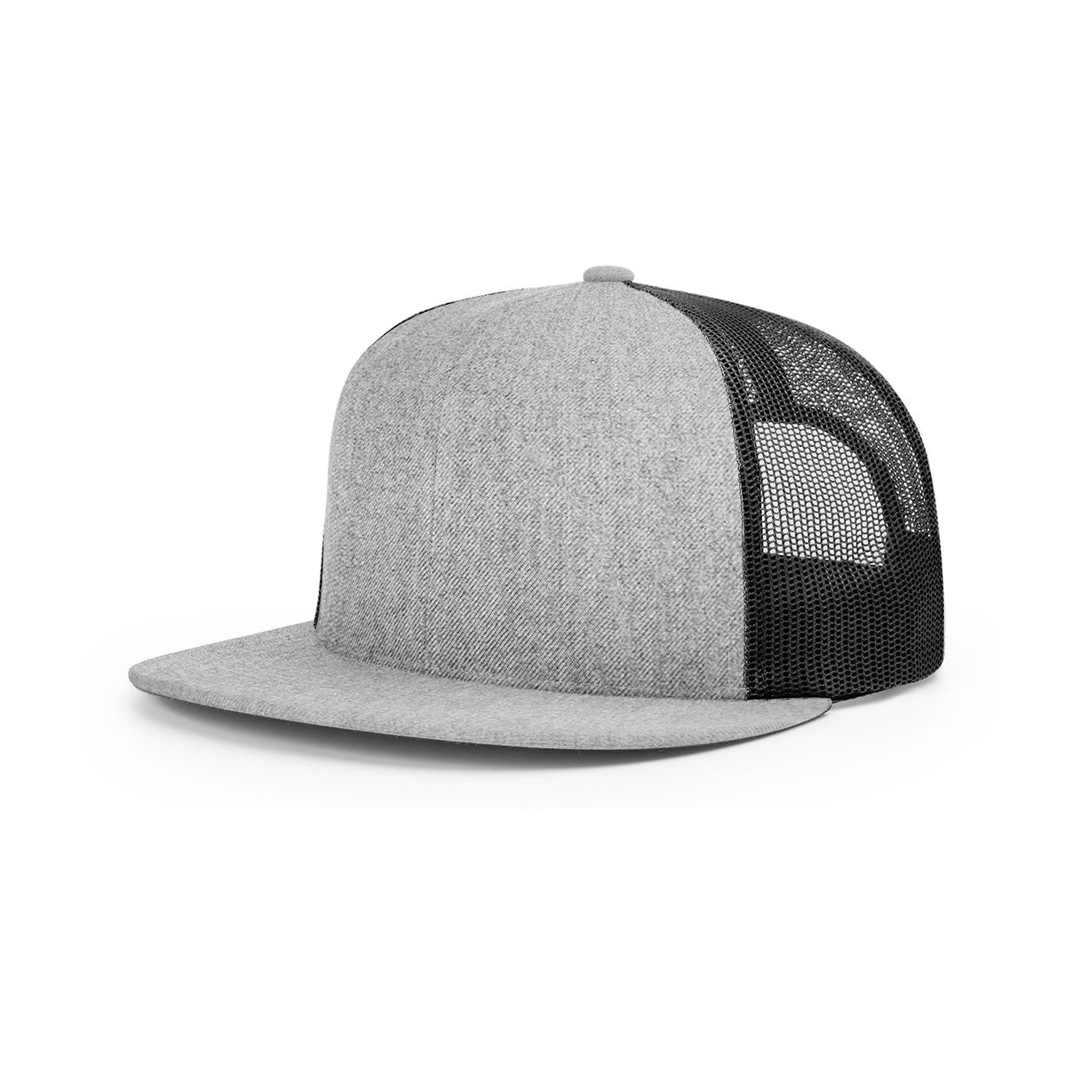 Richardson Heather Grey/Black Mesh Back Wool Blend Trucker Hat: A Branding Essential