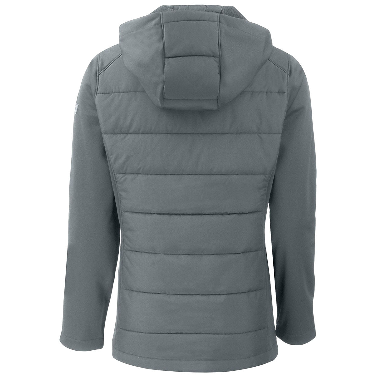 Cutter & Buck Women's Elemental Grey Evoke Hybrid Eco Softshell: The Ultimate Recycled Full Zip Hooded Jacket