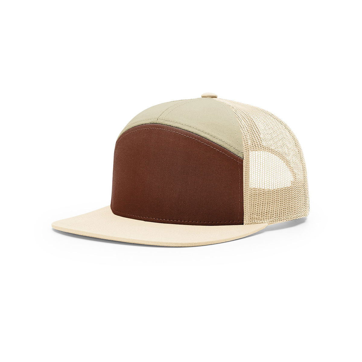 Richardson Brown/Khaki Mesh Back 7 Panel Stylish Trucker Hat