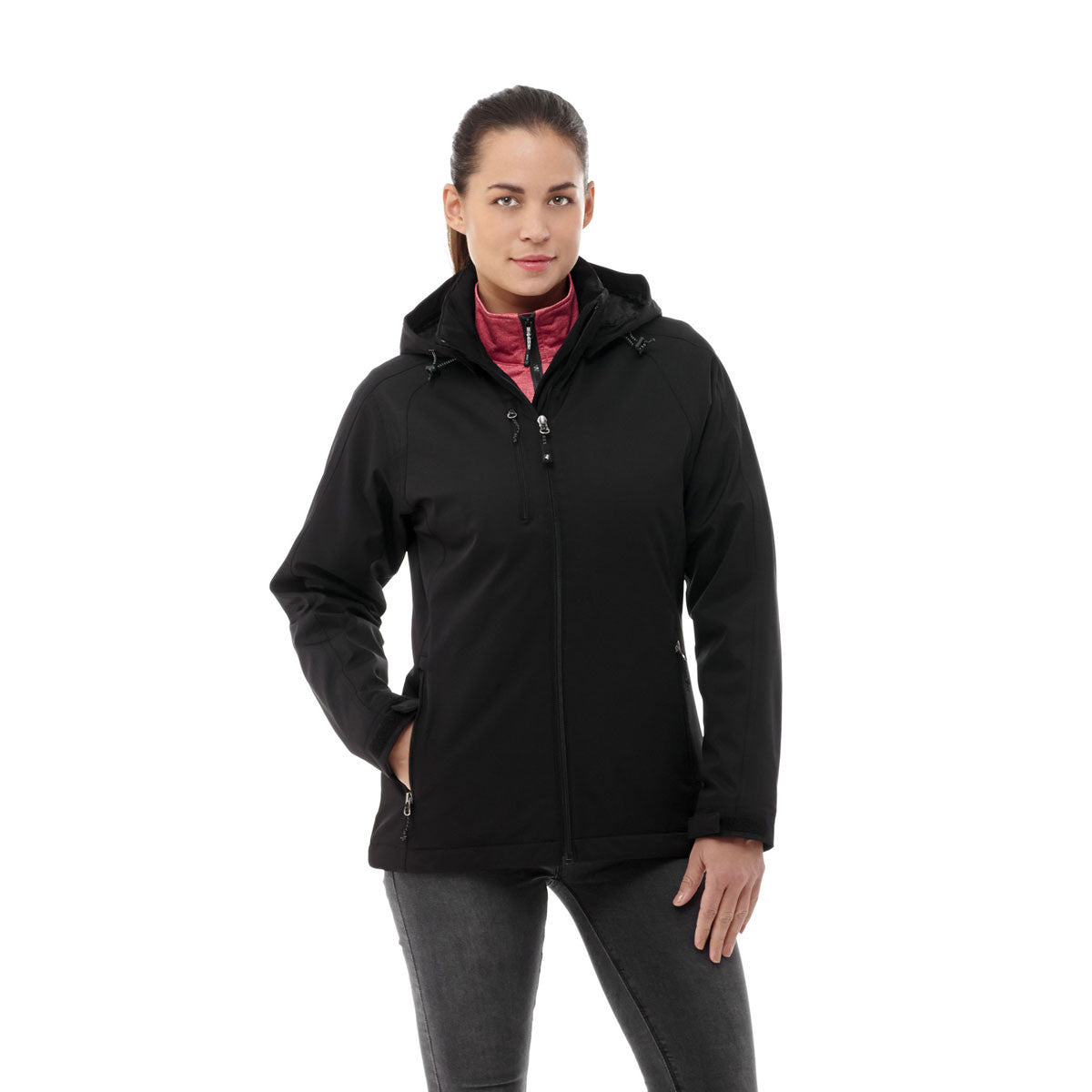 Elevate Women's Stylish Black Bryce Insulated Softshell Jacket