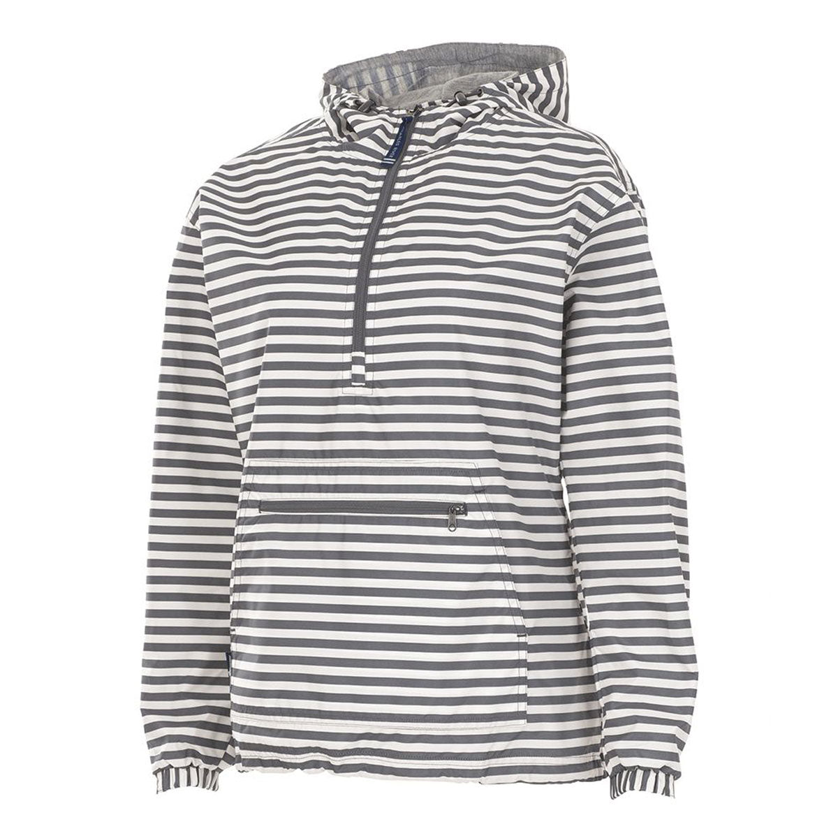 Charles River Women's Grey Stripe Stylish Chatham Anorak Print Pullover