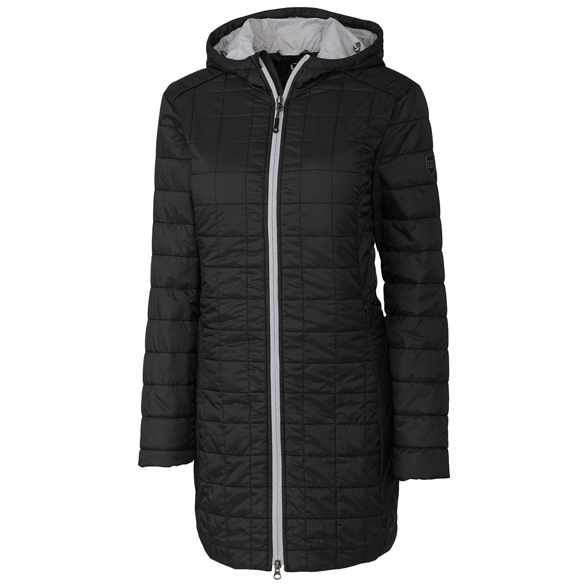 Cutter & Buck Women's Stylish Black Rainier Long Jacket - A Must-Have!