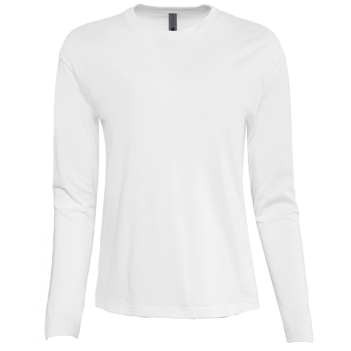 Next Level Apparel Women's Relaxed White Long Sleeve T-Shirt - Perfect for Customization!