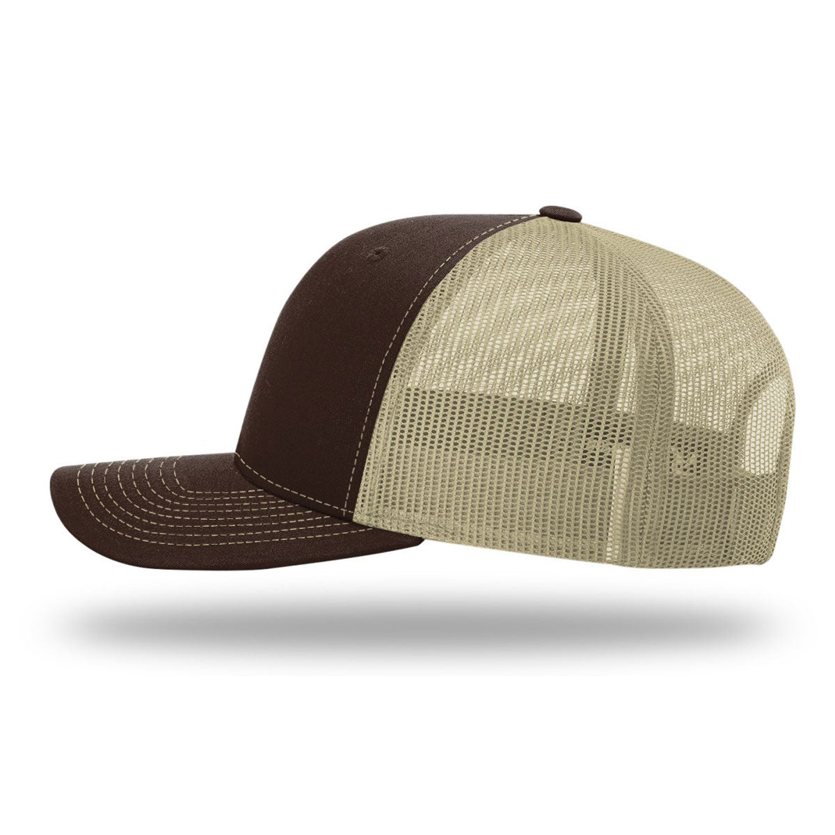 Richardson R-Flex Adjustable Trucker Cap: Brown/Khaki Comfort