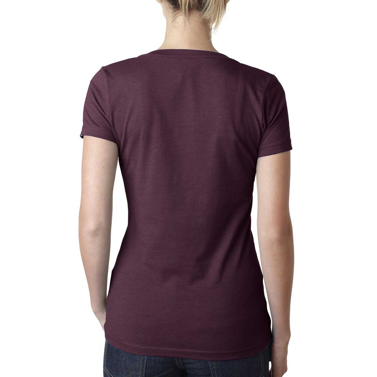 Next Level Women's Stunning Plum CVC Deep V Tee - Elevate Your Style!