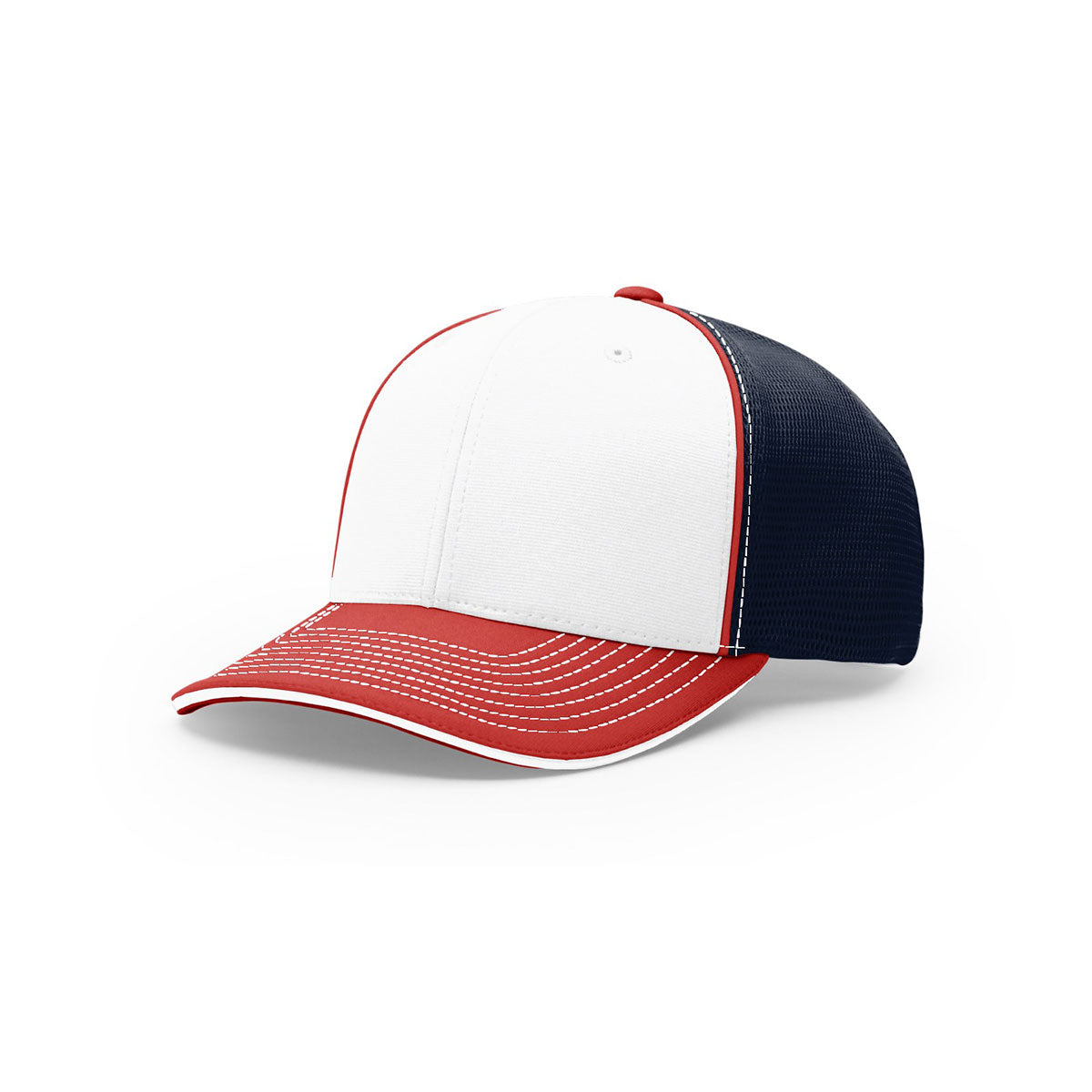 Richardson On-Field Tri-Color R-Flex Cap: White, Navy & Red
