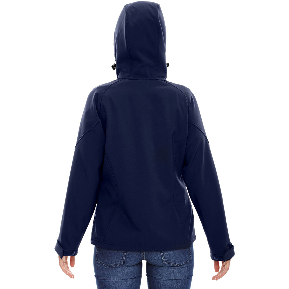 North End Women's Navy Classic Prospect Two-Layer Fleece Bonded Soft Shell Hooded Jacket - The Ultimate Outdoor Essential