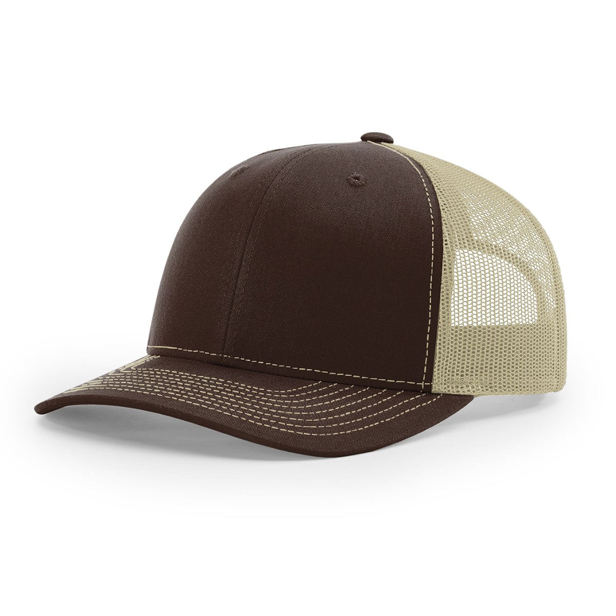 Richardson R-Flex Adjustable Trucker Cap: Brown/Khaki Comfort