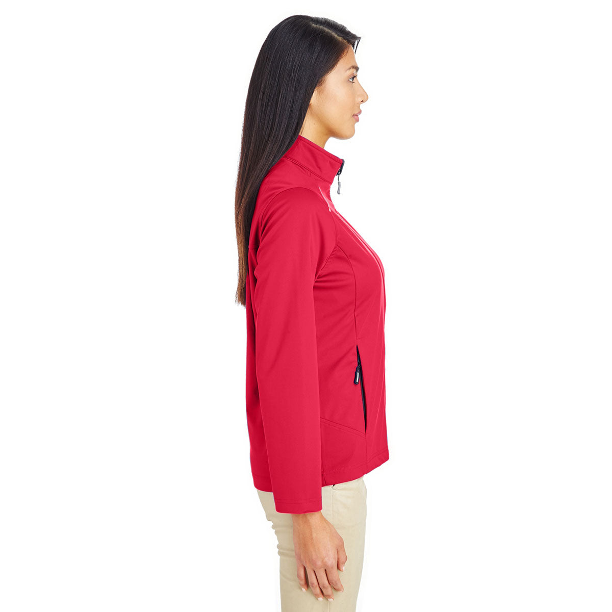 Core 365 Women's Stunning Red Techno Lite Three-Layer Knit Tech Shell