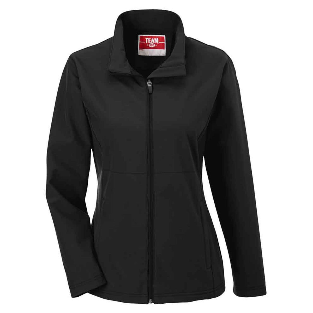 Team 365 Women's Stunning Black Leader Soft Shell Jacket